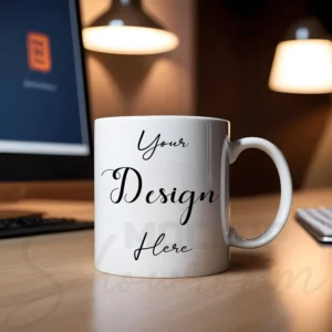 White ceramic mug mockup