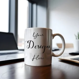 White ceramic mug mockup