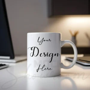 White ceramic mug mockup