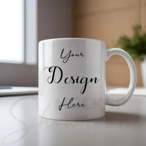 White ceramic mug mockup