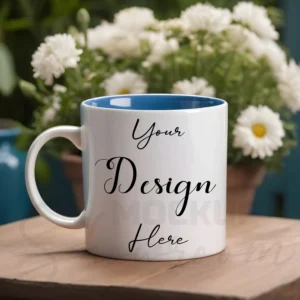 White ceramic mug mockup