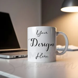 White ceramic mug mockup