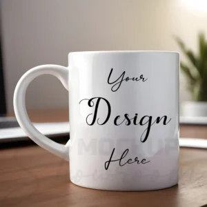 White ceramic mug mockup