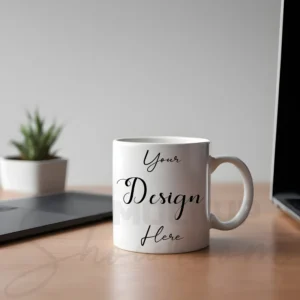 White ceramic mug mockup
