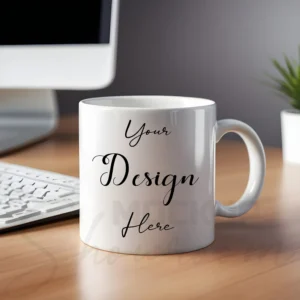 White ceramic mug mockup