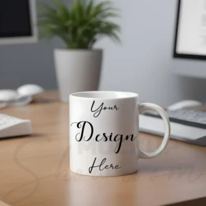 White ceramic mug mockup