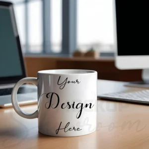 White ceramic mug mockup