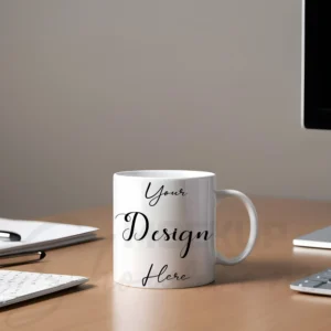 White ceramic mug mockup