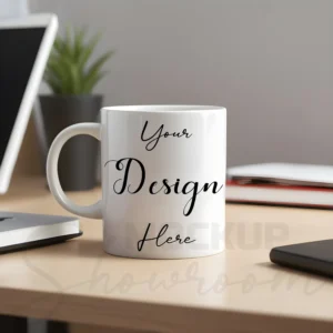 White ceramic mug mockup