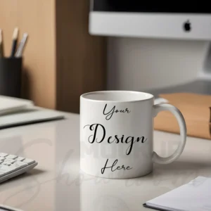 White ceramic mug mockup