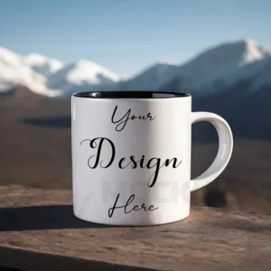 White ceramic mug mockup