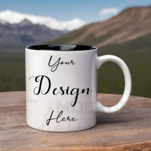 White ceramic mug mockup