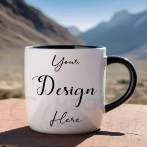 White ceramic mug mockup