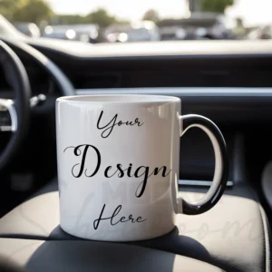 White ceramic mug mockup