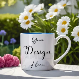 White ceramic mug mockup