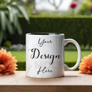 White ceramic mug mockup