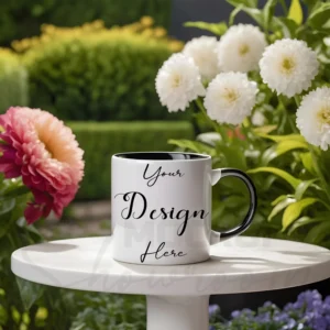 White ceramic mug mockup