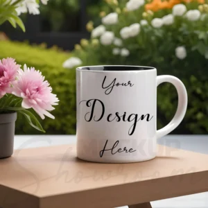 White ceramic mug mockup