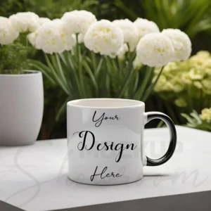 White ceramic mug mockup