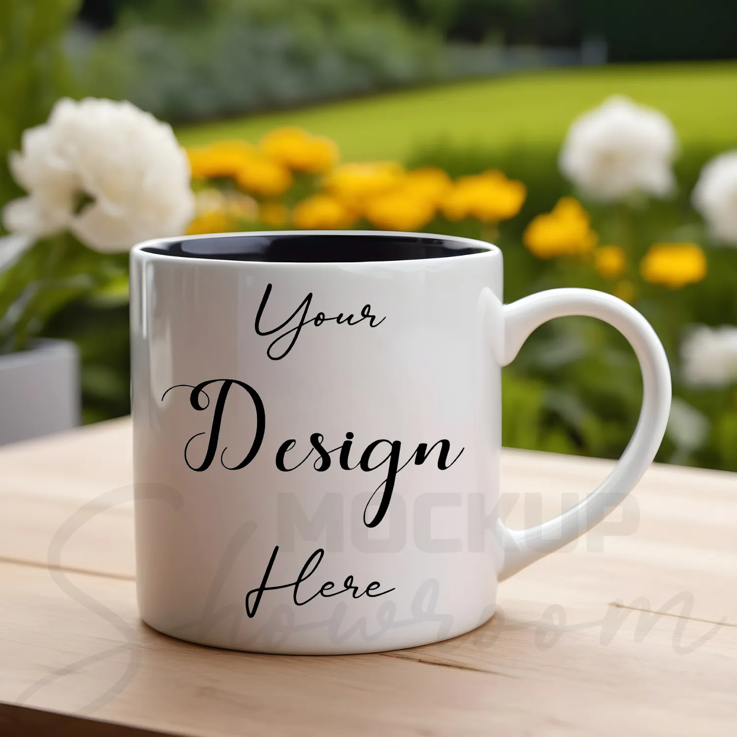 White ceramic mug mockup