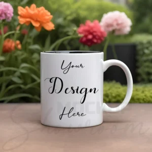 White ceramic mug mockup