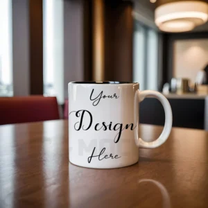 White ceramic mug mockup