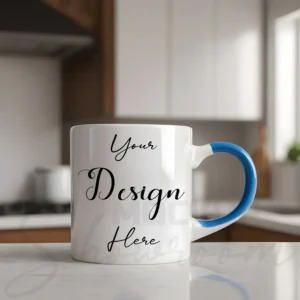 White ceramic mug mockup