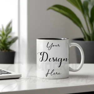 White ceramic mug mockup