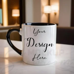White ceramic mug mockup