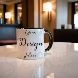 White ceramic mug mockup