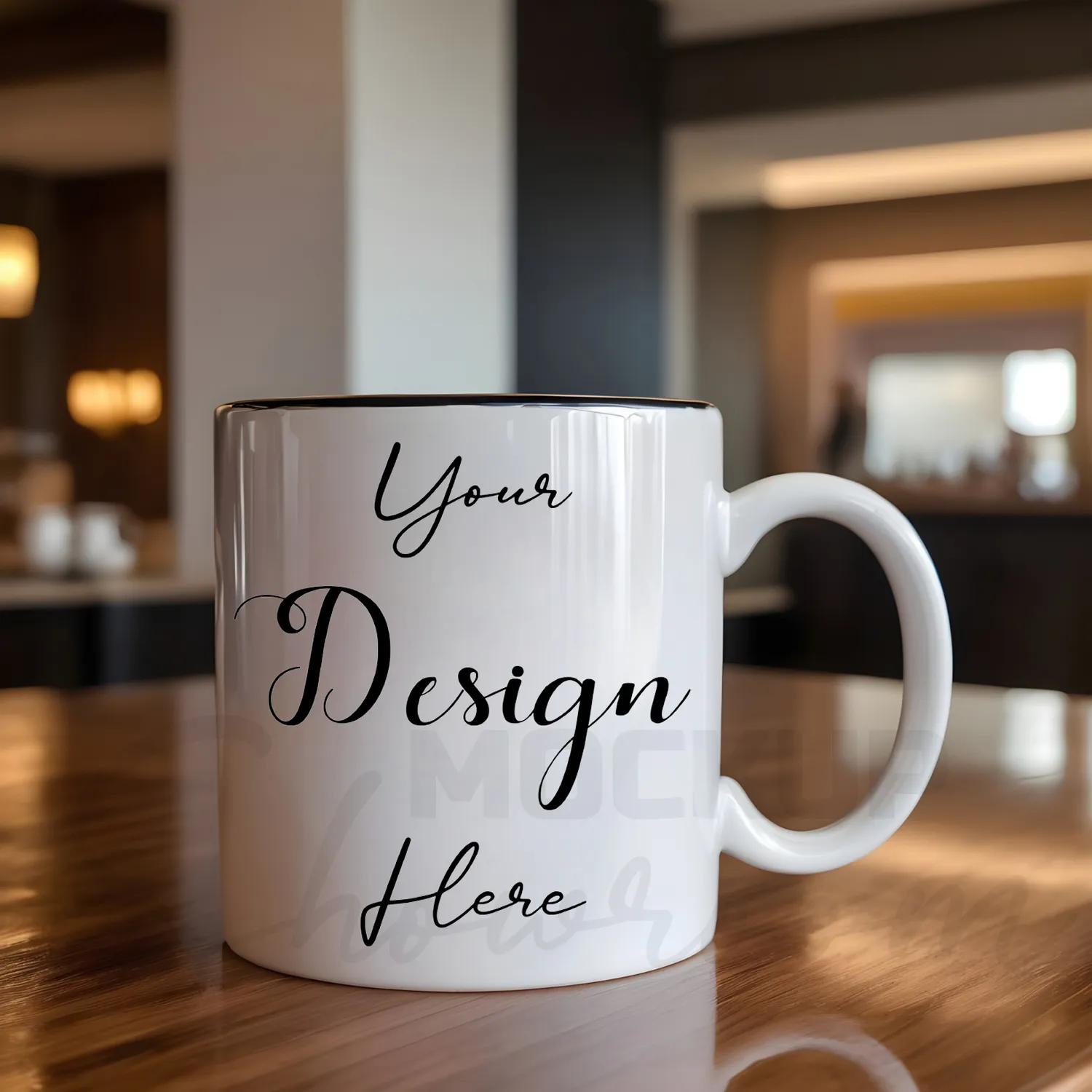 White ceramic mug mockup
