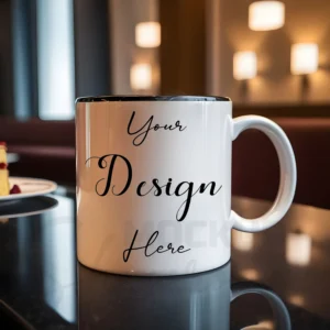 White ceramic mug mockup