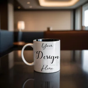 White ceramic mug mockup