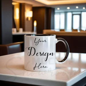 White ceramic mug mockup