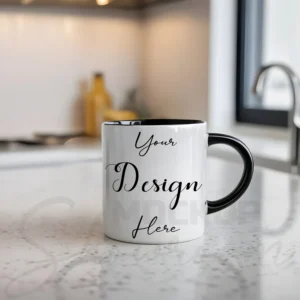 White ceramic mug mockup