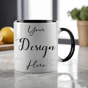 White ceramic mug mockup