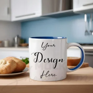 White ceramic mug mockup