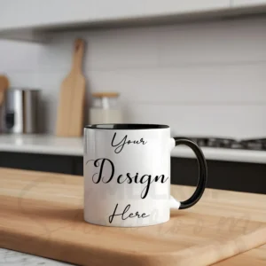 White ceramic mug mockup
