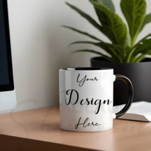 White ceramic mug mockup