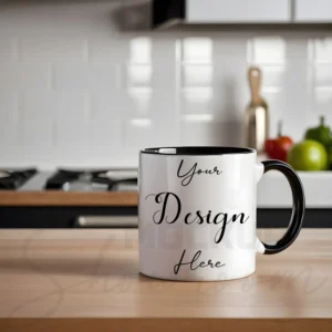 White ceramic mug mockup