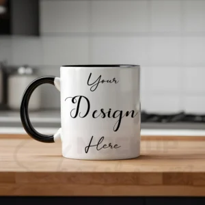 White ceramic mug mockup