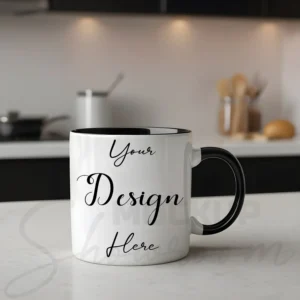 White ceramic mug mockup