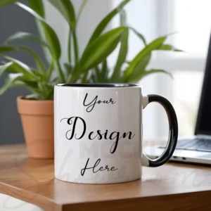White ceramic mug mockup