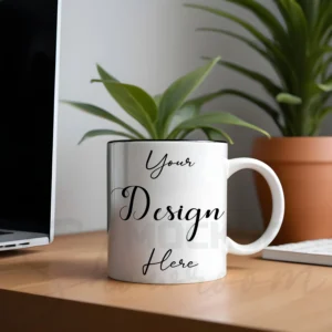 White ceramic mug mockup