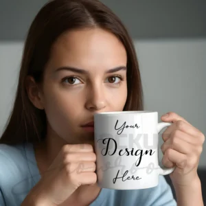 White ceramic mug mockup