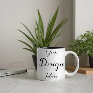 White ceramic mug mockup
