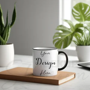White ceramic mug mockup