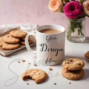 White ceramic mug mockup