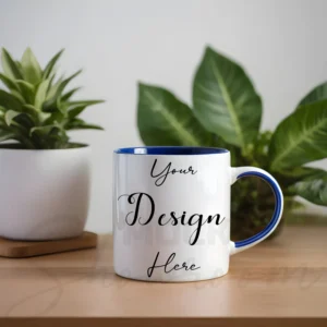 White ceramic mug mockup