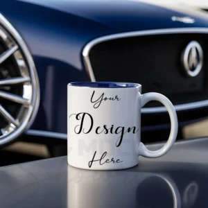 White ceramic mug mockup